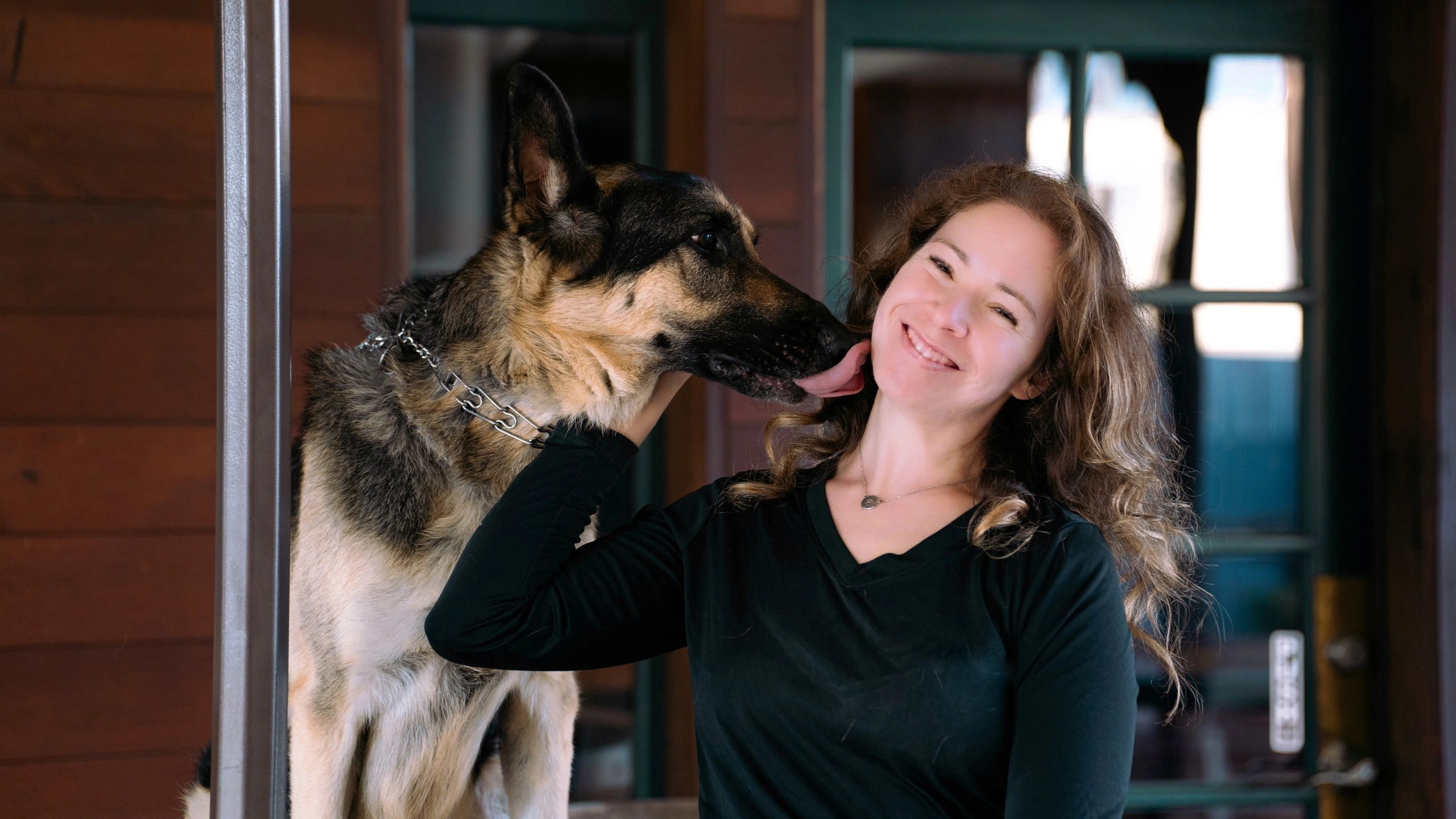 Chantel bonding with a German Shepherd during training